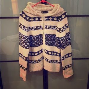 Zara wool tribal print hoodie